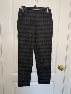 Max Studio Stretch Gray Plaid Work Pants